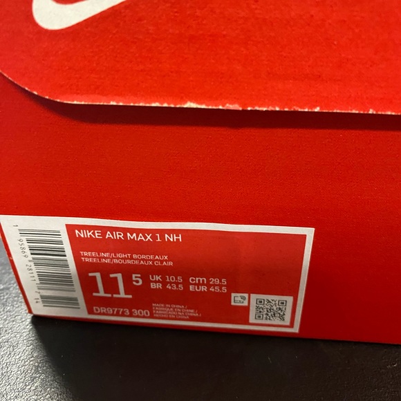 Nike Air Max 1 NH Treeline/Light Bordeaux DR9773 300 sz11.5 420 - Picture 6 of 6